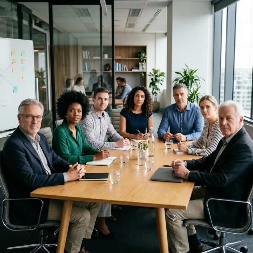 Réunion de comité de direction autour d'une table